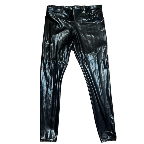 Black Leather Look Leggings Size L/XL - Picture 1 of 2
